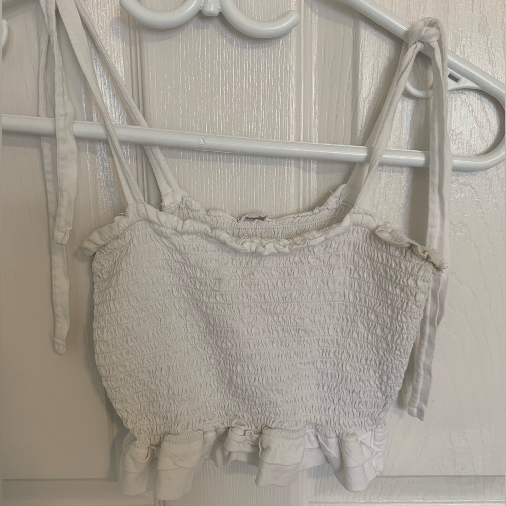 Garage Ruffled Crop Top